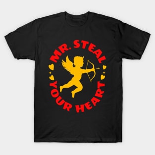 Mr. Steal Your Heart Valentine's Day Boys Son Toddlers Kids T-Shirt